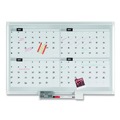 Office Jansan | MasterVision GA05105830 Four Month 48 in. x 36 in. Magnetic Dry Erase Calendar Board - White Surface, Silver Aluminum Frame image number 5
