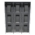  | Deflecto 56801 27.5 in. x 3.38 in. x 35.63 in. Magazine, Stand-Tall 9-Bin Wall-Mount Literature Rack - Clear/Black image number 1