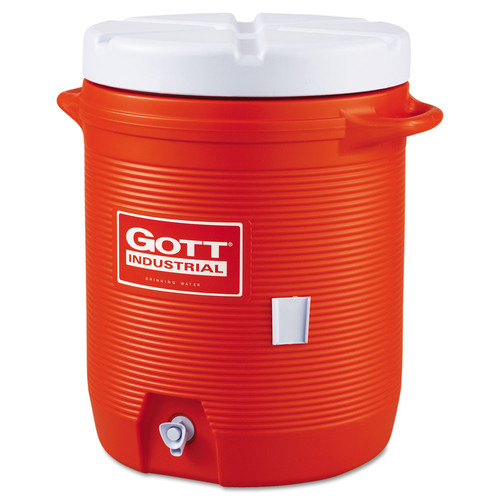 Save an extra 10% off this item! | Rubbermaid 16100111 15-27/32 in. x 20-1/2 in. Insulated Beverage Container (Orange/White) image number 0