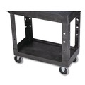 Utility Carts | Rubbermaid Commercial FG450088BLA 17.13 in. x 38.5 in. x 38.88 in. 500 lbs. Capacity 2 Lipped Shelves Heavy-Duty Plastic Utility Cart - Black image number 3
