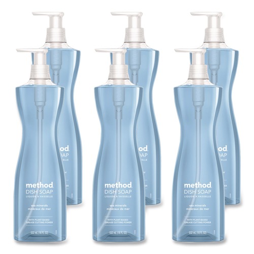 Cleaning & Janitorial Supplies | Method 318972 18 oz Dish Soap Pump - Sea Minerals Scent (6/Carton) image number 0