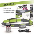 Office Jansan | Energizer ENY38A42P Rechargeable Lithium-Ion Pro Series Multi-Color Hybrid Headlamp with 4 AAA Batteries - Gray/Green image number 3