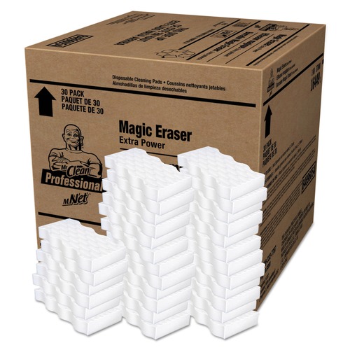 Cleaning & Janitorial Supplies | Mr. Clean 16449 Extra Durable 4-3/5 in. x 2-2/5 in. x 7/10 in. Magic Erasers - White (30/Carton) image number 0