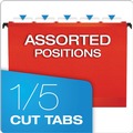 File Folders | Pendaflex 6152 1/5 RED SureHook 1/5-Cut Tabs Letter Size Hanging Folders - Red (20/Box) image number 2