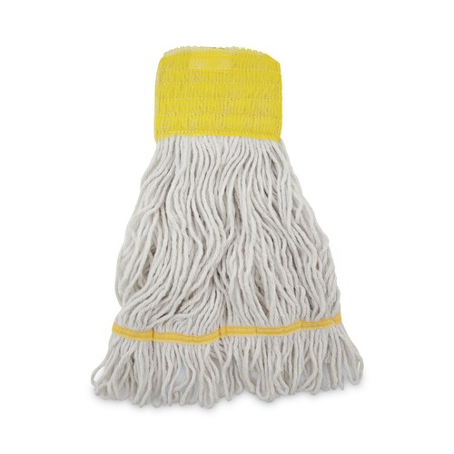 Office Jansan | Boardwalk BWK501WH 5 in. Headband Cotton/Synthetic Super Loop Wet Mop Head - Small, White (12/Carton) image number 0