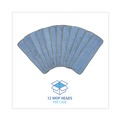 Mops | Boardwalk BWKMFM185BCFDZ 18 in. x 5 in. Hook and Loop Back Split Microfiber Mop Head - Blue (1 Dozen) image number 5