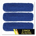 Mops | Gritt Commercial GRI182363PK 36 in. x 5 in. Microfiber Looped Dust Mop Pad Head - Blue (3/Pack) image number 1