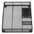  | Universal UNV20021 15 in. x 11.88 in. x 2.5 in. 6 Compartments Metal Mesh Drawer Organizer - Black image number 0