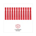 Office Jansan | Universal UNV07052 Broad Chisel Tip Permanent Marker - Red (1 Dozen) image number 5
