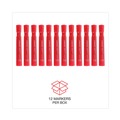  | Universal UNV07052 Broad Chisel Tip Permanent Marker - Red (1 Dozen) image number 5