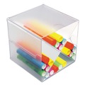 Office Jansan | Deflecto 350201 6 in. x 7.2 in. x 6 in. 4 Compartments X Divider Stackable Plastic Cube Organizer - Clear image number 4