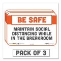 Floor Signs | Tabbies 29056 BeSafe Messaging 9 in. x 6 in. Repositionable Wall/Door Signs - White (3/Pack) image number 1