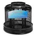 Office Jansan | Rolodex 1773083 6.5 in. Diameter x 6.5 in. Height 8 Compartments Steel Wire Mesh Spinning Desk Sorter - Black image number 2