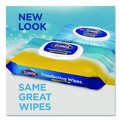 Cleaning Cloths | Clorox 31404 8 in. x 7 in. 1-Ply Easy Pull Pack Disinfecting Wipes - Lemon Scent White (6 Boxes/Carton) image number 2