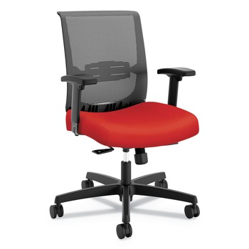 HON Convergence 275 lbs. Capacity Synchro-Tilt Mid-Back Task Chair - Red/Black