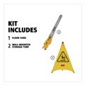 Safety Equipment | Rubbermaid Commercial FG9S0000YEL 3-Sided Fabric 21 in. x 21 in. x 20 in. Multilingual "Caution" Pop-Up Safety Cone - Yellow image number 2