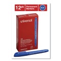 Office Jansan | Universal UNV07073 Fine Bullet Tip Pen-Style Permanent Marker - Blue (1 Dozen) image number 4