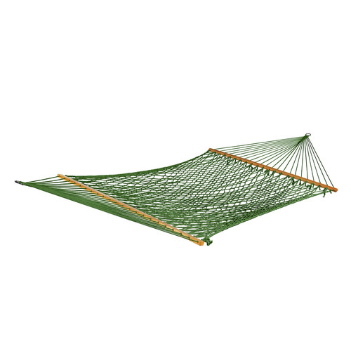 Outdoor Living | Bliss Hammock BH-410GR 450 lbs. Capacity 60 in. Cotton Rope Hammock with Spreader Bar - Green image number 0