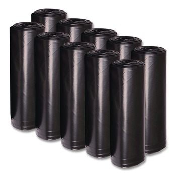 Boardwalk 40 in. x 46 in. 45 gal. 1.6 mil Recycled Low-Density Polyethylene Can Liners - Black (100/Carton)