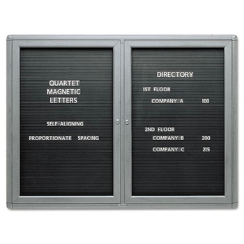 Quartet 2964LM 48 in. x 36 in. 1-Door Enclosed Magnetic Directory - Graphite Aluminum Frame