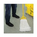 Mops | Boardwalk BWK424RCT 24 oz. Rayon Pro Loop Web/Tailband Wet Mop Head - White (12/Carton) image number 8