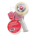 Universal UNV91002 1.88 in. x 60 yds, 3 in. Core, Heavy-Duty Box Sealing Tape with Pistol Grip Dispenser - Clear (2 Rolls/Pack) image number 1
