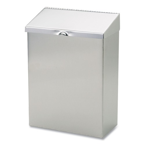 Trash & Waste Bins | HOSPECO ND-1E Wall Mount Sanitary Napkin Receptacle, 8 X 4 X 11, Stainless Steel image number 0
