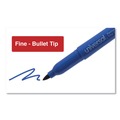 Office Jansan | Universal UNV07073 Fine Bullet Tip Pen-Style Permanent Marker - Blue (1 Dozen) image number 7