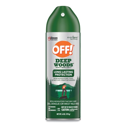 Cleaning & Janitorial Supplies | OFF! 334689 Deep Woods 6-Ounce Dry Insect Repellent Aerosol Spray - Neutral (12/Carton) image number 0