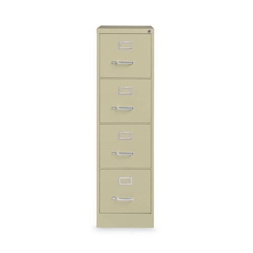 Office Filing Cabinets & Shelves | Alera 26123 15 in. x 22 in. x 52 in. Letter-Size Four-Drawer Economy Vertical File - Putty image number 0