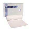 Trash Bags | Boardwalk H7658MWKR01 55 Gallon 0.63 mil 38 in. x 58 in. Repro Low-Density Can Liners - White (10 Rolls/Carton,10 Bags/Roll) image number 1