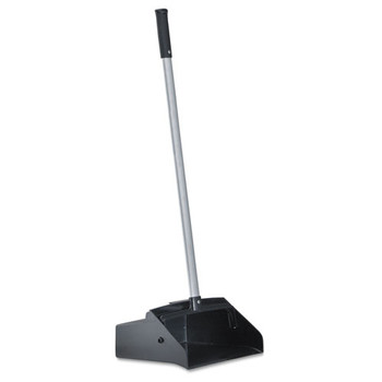 Boardwalk 34 in. Plastic/Aluminum Handle 11-3/4 in. Wide Lobby Dust Pan - Black/Silver