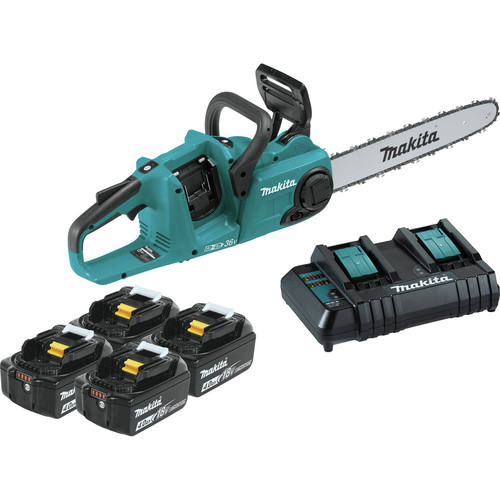 Chainsaws | Makita XCU04CM1 18V X2 (36V) LXT Brushless Lithium-Ion 16 in. Cordless Chainsaw Kit with 4 Batteries (4 Ah) image number 0