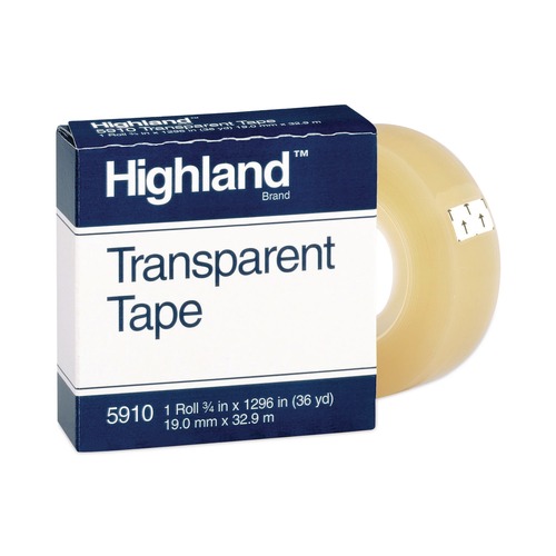 Bulk Savings Pricing 2 | Highland 5910 1 in. Core 0.75 in. x 36 yards Transparent Tape - Clear image number 0