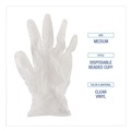 Disposable Gloves | Boardwalk BWK361MCT 3.6 mil Thick 9.5 in. Long Powder-Free Exam Vinyl Gloves - Medium, Clear (100/Box, 10 Boxes/Carton) image number 7