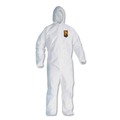 Bib Overalls | Ansell KCC 49117 A20 Elastic Back Cuff and Ankles Hooded Coveralls - Quadruple Extra Large, White (20/Carton) image number 0