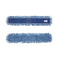 Mops | Boardwalk BWK1148 48 in. x 5 in. Cotton/Synthetic Blend Dust Mop Head - Blue image number 1