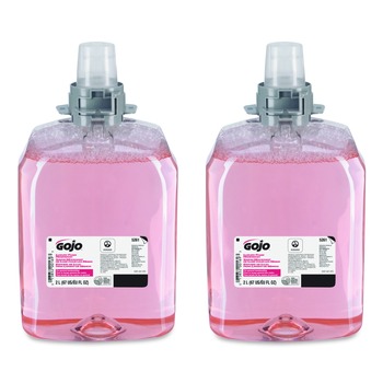 GOJO Industries 5261-02 2,000 mL Luxury Foam Handwash Refill for FMX-20 Dispenser - Refreshing Cranberry Scent (2/Carton)