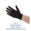 Work Gloves | Boardwalk 396LBXA 4.4 mil Disposable General-Purpose Powder-Free Nitrile Gloves - Large, Black (100/Box) image number 7