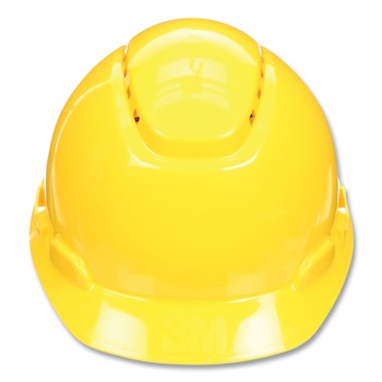 3M SecureFit H-Series 4-Point Pressure Diffusion Ratchet Suspension H-700 Vented Cap with UV Indicator Hard Hats - Yellow