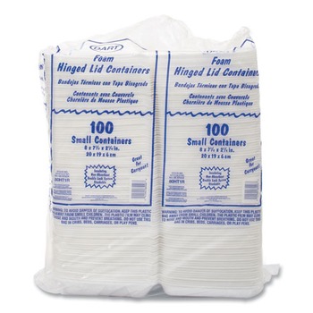 Dart 80HT1R 7.5 in. x 8 in. x 2.2 in. Foam Hinged Lid Containers - White (200/Carton)