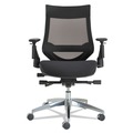  | Alera ALEEBW4213 EB-W Series Aluminum Base 275 lbs. Capacity Multifunction Pivot Arm Mesh Chair - Black image number 0