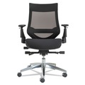  | Alera ALEEBW4213 EB-W Series Aluminum Base 275 lbs. Capacity Multifunction Pivot Arm Mesh Chair - Black image number 0