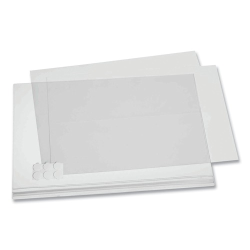 Office Jansan | Durable 501719 11 in. x 17 in. Self-Adhesive Water-Resistant Sign Holder - Clear Frame (5/Pack) image number 0