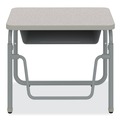 Office Furniture & Lighting | Safco 1222GR 27.75 in. x 19.75 in. x 22 in. to 30 in. AlphaBetter 2.0 Height-Adjustable Student Desk with Pendulum Bar and Book Box - Pebble Gray image number 1