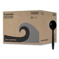 Cutlery | Boardwalk BWKSSHWPPBIW Heavyweight Wrapped Polypropylene Soup Spoons - Black (1000/Carton) image number 2