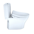 TOTO MW4463046CEMGA#01 WASHLETplus Aquia IV 2-Piece Elongated Dual Flush 1.28 & 0.8 GPF Toilet with Auto Flush S500e Bidet Seat (Cotton White) image number 4