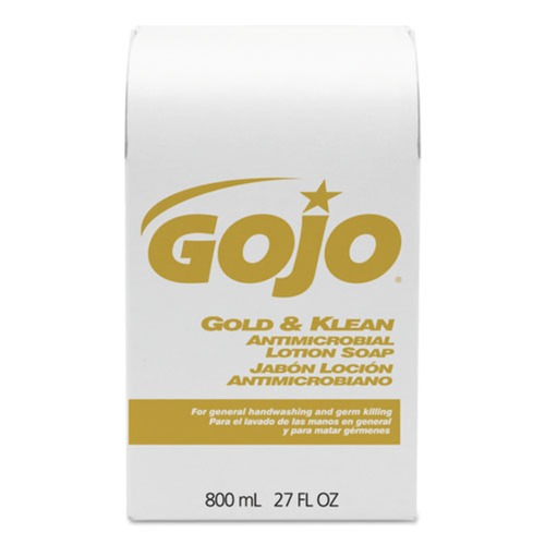 Cleaning & Janitorial Supplies | GOJO Industries 9127-12 Gold and Klean 800 ml Lotion Soap Bag-in-Box Dispenser Refill - Floral Balsam (12/Carton) image number 0