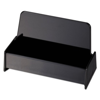 Universal UNV08109 3.75 in. x 1.81 in. x 1.38 in. Plastic Business Card Holder - Black