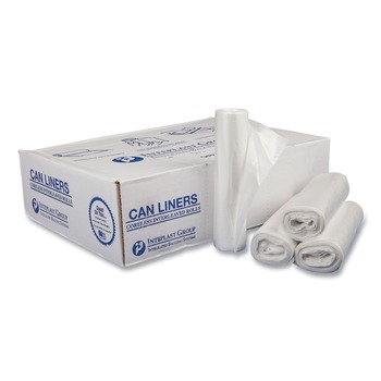 Inteplast Group 16 gal. 0.35 mil 24 in. x 33 in. Low-Density Commercial Can Liners - Clear (50 Bags/Roll, 20 Rolls/Carton)